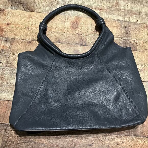 Pure Jill Genuine Pebbled Leather Gray Hobo Bag Large 18.5x11x5 - Picture 1 of 6